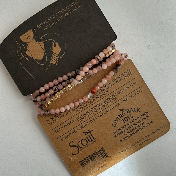 Combination necklace or bracelet made of beaded stones by Scott - Picture 7 of 7